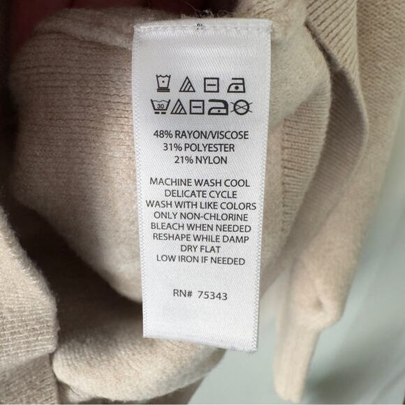 Joie Beige Plaid Cardigan long sleeve cable knit accent button down front - Picture 11 of 12